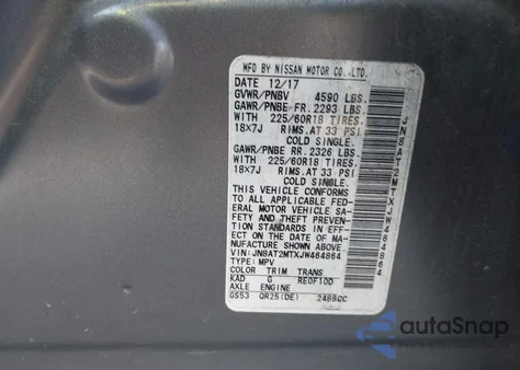 2018 Nissan Rogue Sl из США, поврежденный, VIN JN8AT2MTXJW464864